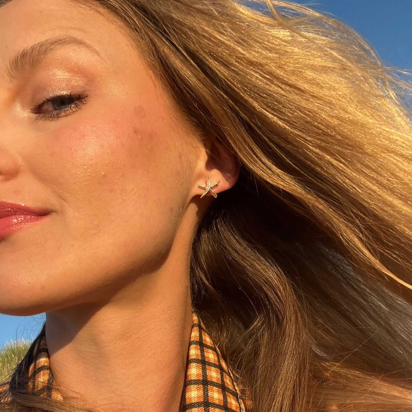 "Starfish" silver stud earrings