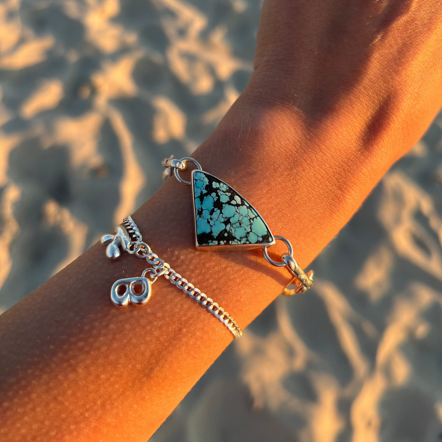 Handmade turquoise chain bracelet