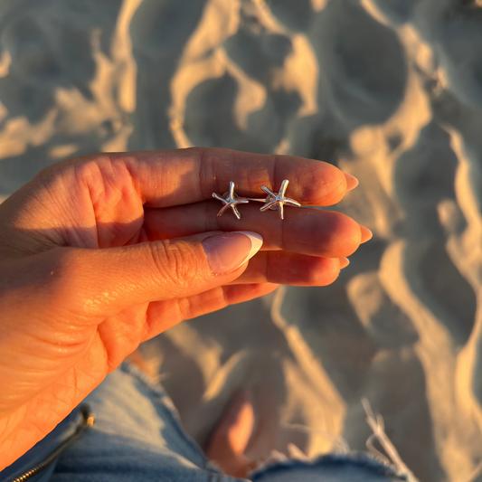 "Starfish" silver stud earrings